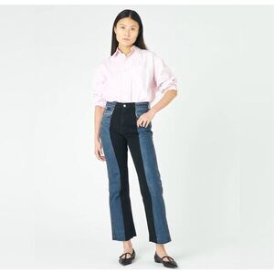 ✨E.L.V. Denim Raw Hem Wide Leg Two Tone Sz 26 Jeans✨
